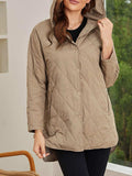 Slit Snap Down Long Sleeve Hooded Jacket - Trendsi - Flyclothing LLC