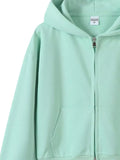 Full Size Casual Zip-Up Long Sleeve Hoodie Plus Size - Trendsi - Flyclothing LLC