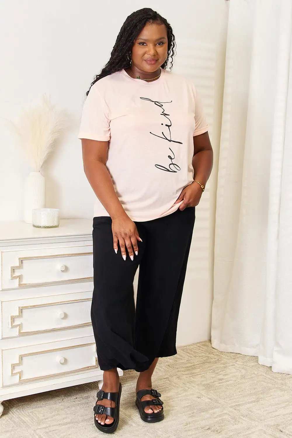 Simply Love BE KIND Graphic Round Neck T-Shirt - Trendsi - Flyclothing LLC