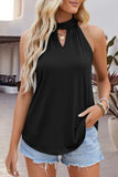 Tied Cutout Grecian Neck Tank - Trendsi - Flyclothing LLC