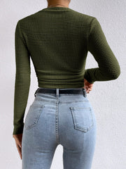 Round Neck Long Sleeve T-Shirt - Trendsi