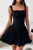 Decorative Button Square Neck Cami Dress - Trendsi - Flyclothing LLC