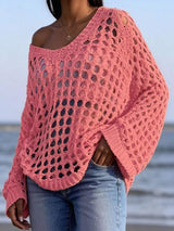 Lightweight Openwork Crochet Knit Cover Up - Trendsi - Flyclothing LLC