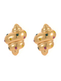 18K Gold-Plated Inlaid Zircon Spiral Earrings - Trendsi - Flyclothing LLC