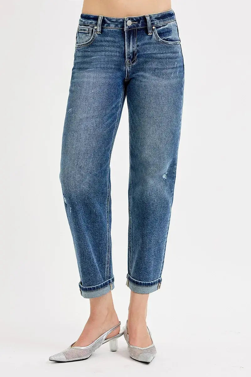 RISEN Full Size Low Rise Crop Boyfriend Jeans Plus Size - Trendsi - Flyclothing LLC