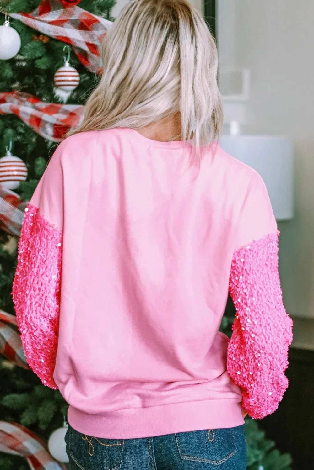 Sequin Nutcracker Dropped Shoulder Sweatshirt - Trendsi - Flyclothing LLC