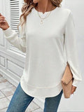 Round Neck Long Sleeve T-Shirt - Trendsi