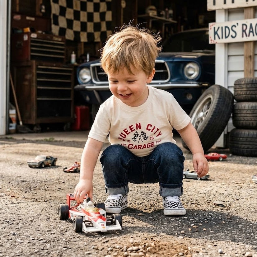 LRT GARAGE PARTS TEE - VINTAGE CREAM (FRONT ONLY) - LITTLE RAD THINGS - Flyclothing LLC