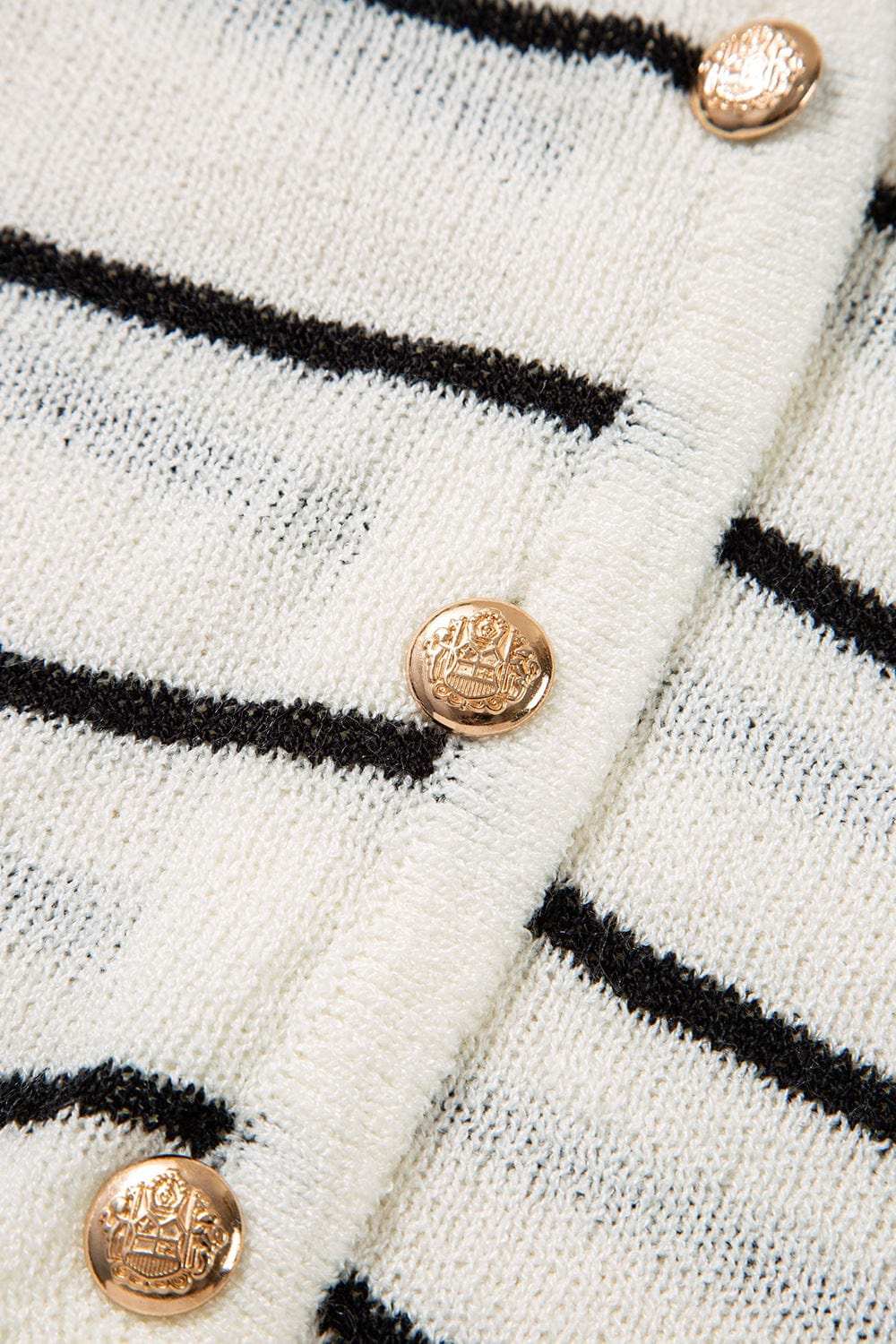 Stripe Button Down V-Neck Sweater Vest - Trendsi - Flyclothing LLC