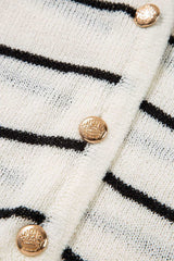 Stripe Button Down V-Neck Sweater Vest - Trendsi - Flyclothing LLC