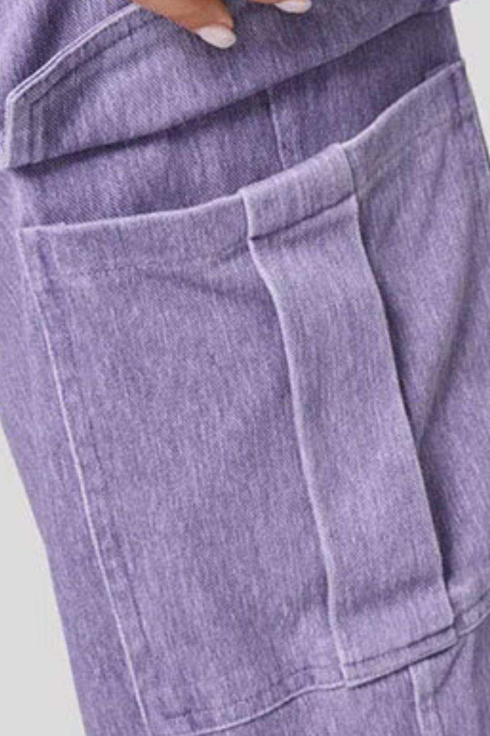 High Waist Straight Leg Cargo Jeans - Trendsi - Flyclothing LLC