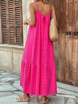 Scoop Neck Tiered Maxi Cami Dress - Trendsi - Flyclothing LLC