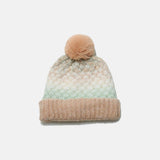 Gradient Knit Hat with Pompom - Trendsi - Flyclothing LLC