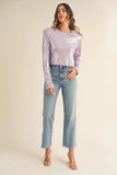 MABLE Shoulder Padded Sequin Crop Top - Trendsi - Flyclothing LLC