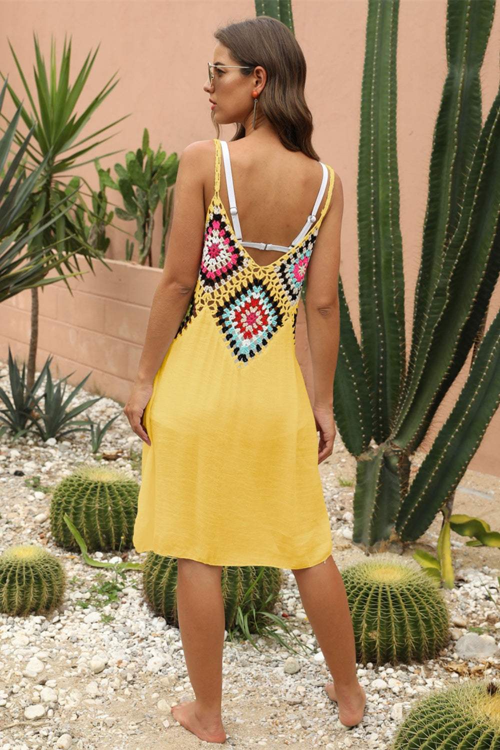 Geometric V-Neck Spaghetti Strap Cover Up Dress - Trendsi - Flyclothing LLC