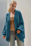 Double Take Full Size Open Front Long Sleeve Cardigan - Trendsi