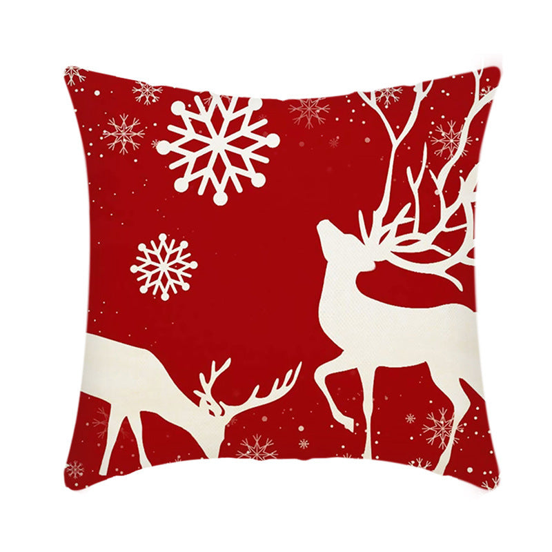 Merry Christmas Cushion Cover 45cm Elk Santa Claus Short Plush Sofa Pillow Cover Home Decor Pillowcase Christmas Decoration - My Store - Flyclothing LLC