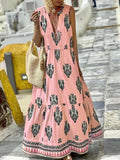 Printed Sleeveless Maxi Dress - Trendsi - Flyclothing LLC