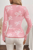 Bow Round Neck Long Sleeve Top - Trendsi - Flyclothing LLC