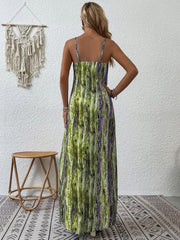 Full Size Printed Scoop Neck Maxi Cami Dress - Trendsi