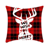 Merry Christmas Cushion Cover 45cm Elk Santa Claus Short Plush Sofa Pillow Cover Home Decor Pillowcase Christmas Decoration - My Store - Flyclothing LLC