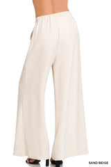 Zenana Relaxed Fit Elastic Waisted Wide Leg Pants - Trendsi - Flyclothing LLC