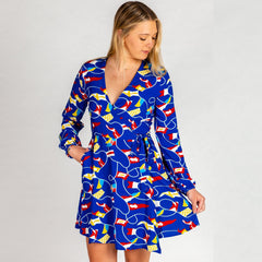 The Nauti Buoy | Nautical Wrap Dress - Shinesty