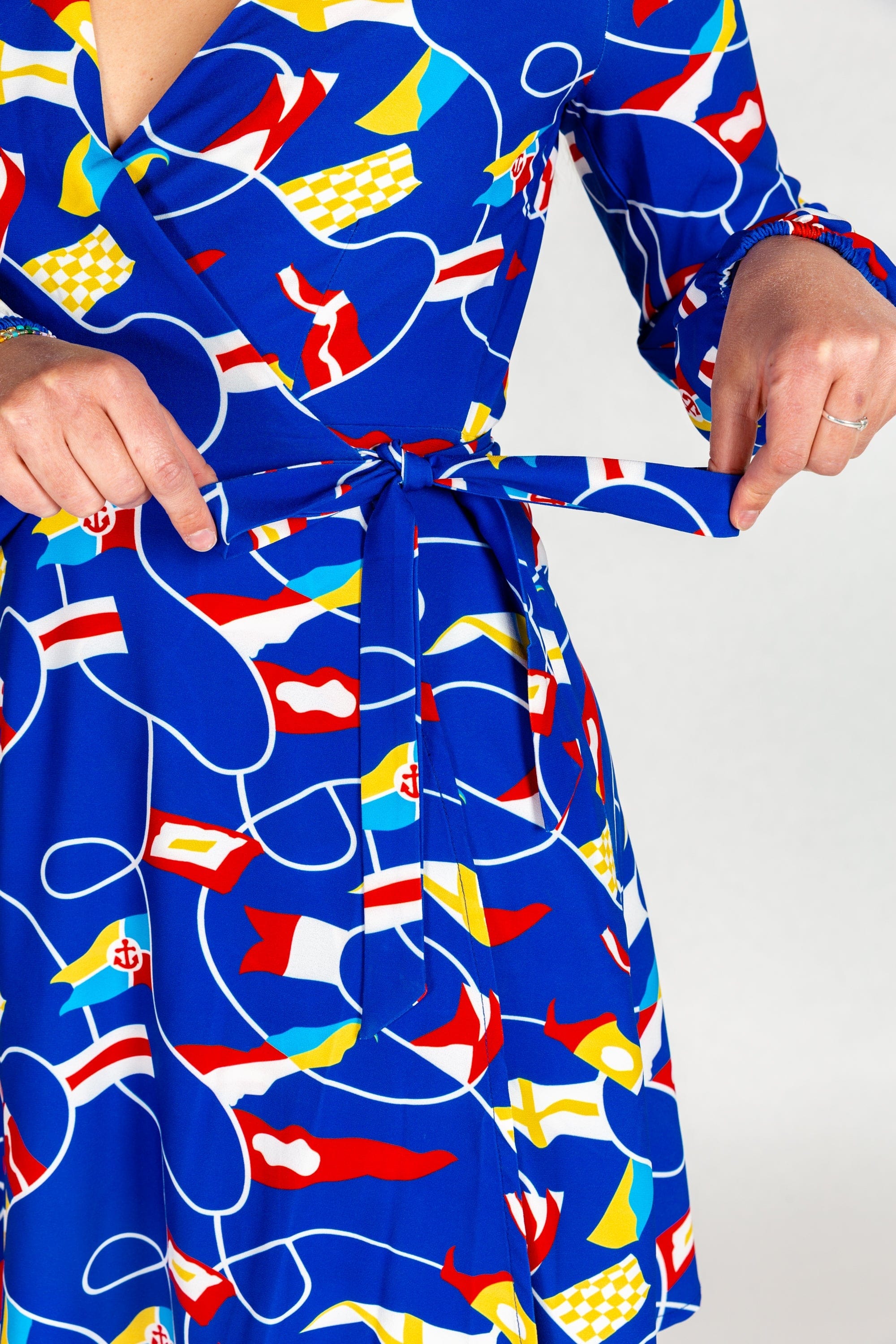 The Nauti Buoy | Nautical Wrap Dress - Shinesty