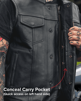Sharp Shooter Men's Motorcycle Leather Vest - First Manufacturing Company - Flyclothing LLC