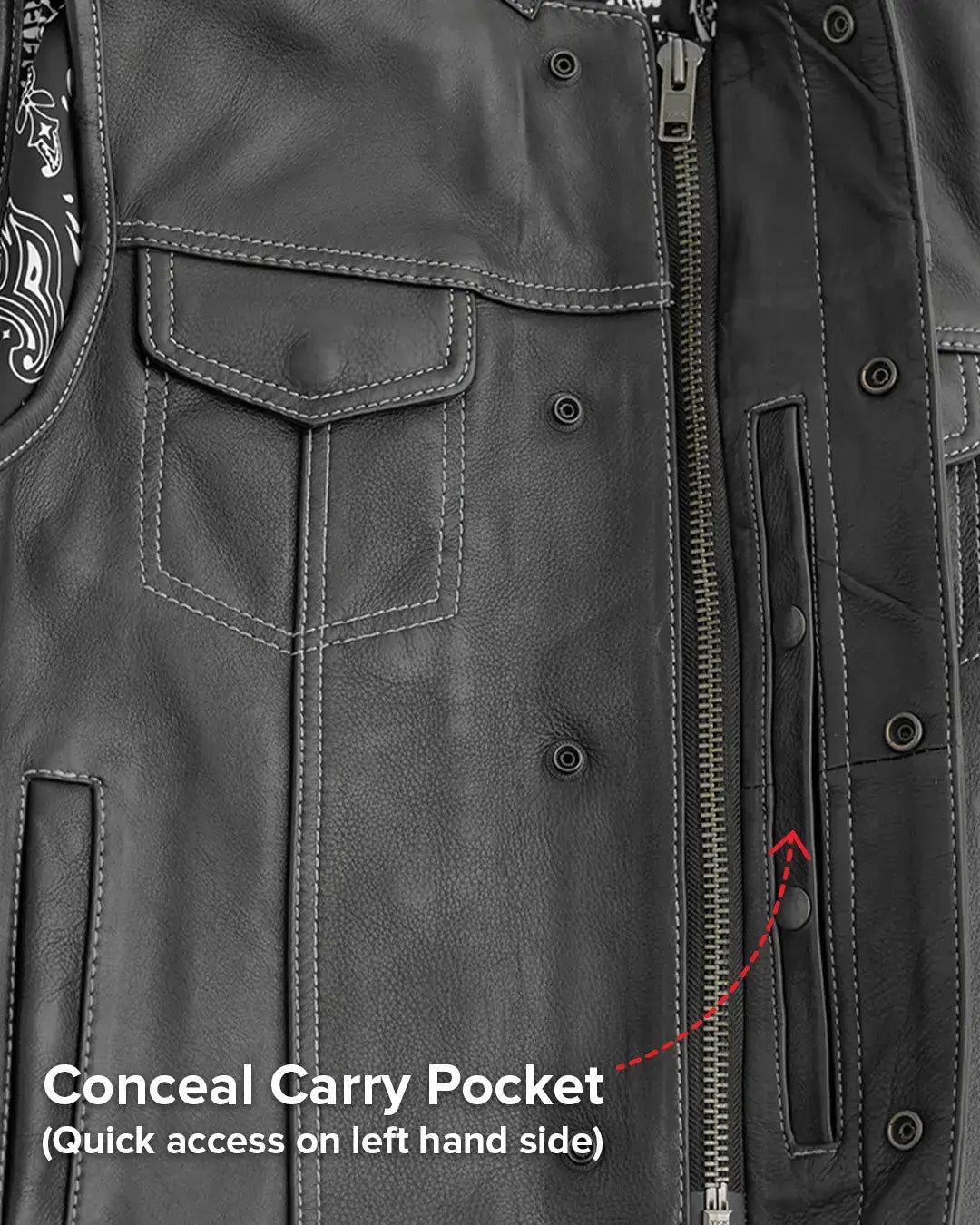 Bandit Men's Leather Motorcycle Vest - First Manufacturing Company - Flyclothing LLC