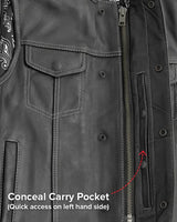 Bandit Men's Leather Motorcycle Vest - First Manufacturing Company - Flyclothing LLC