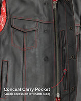 Bandit Men's Leather Motorcycle Vest - First Manufacturing Company - Flyclothing LLC