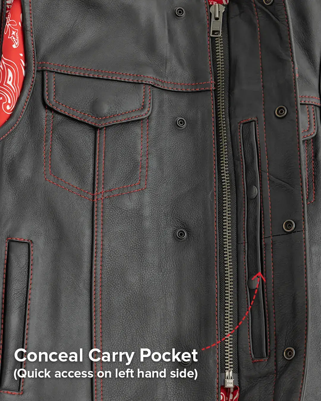 Bandit Men's Leather Motorcycle Vest - First Manufacturing Company - Flyclothing LLC