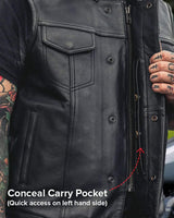 No Rival - Men's Motorcycle Leather Vest - First Manufacturing Company - Flyclothing LLC