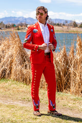 The Sunday Best | Western Style Red USA Suit - Shinesty