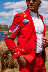 The Sunday Best | Western Style Red USA Suit - Shinesty