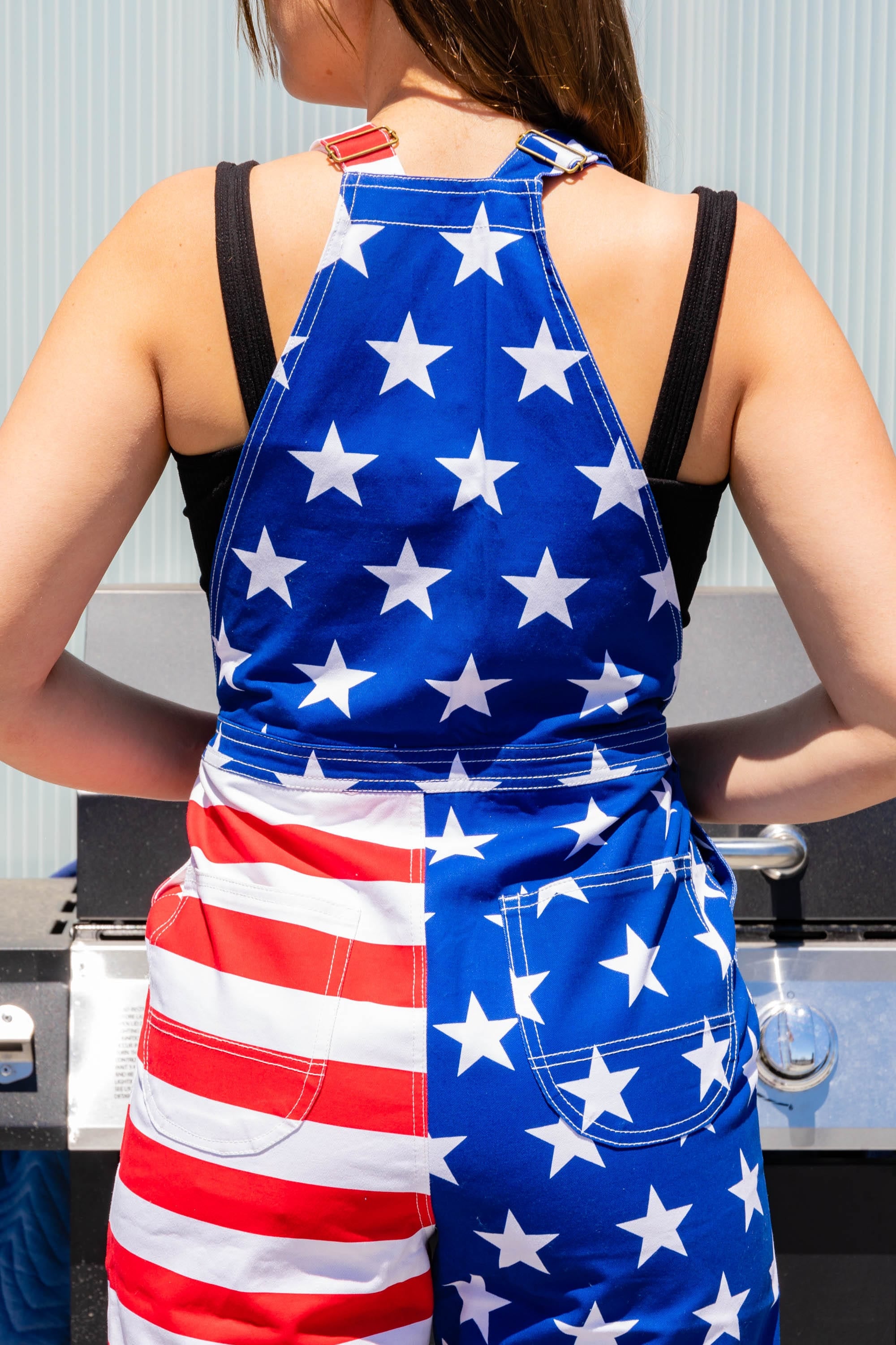 The Screamin Eagles | Ladies Unisex USA Short Overalls - Shinesty
