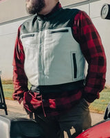 Two Tone Lowrider Perforated Men's Leather Vest - First Manufacturing Company - Flyclothing LLC