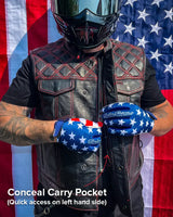 Downside Men's Motorcycle Leather Vest - First Manufacturing Company - Flyclothing LLC