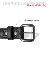 Diamond Quilted Leather Belt - First Manufacturing Company - Flyclothing LLC