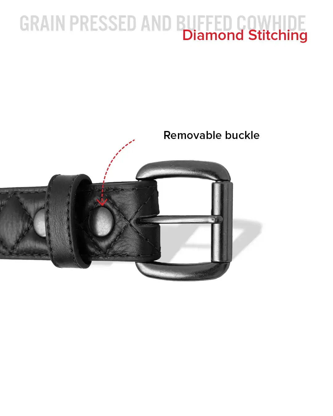 Diamond Quilted Leather Belt - First Manufacturing Company - Flyclothing LLC