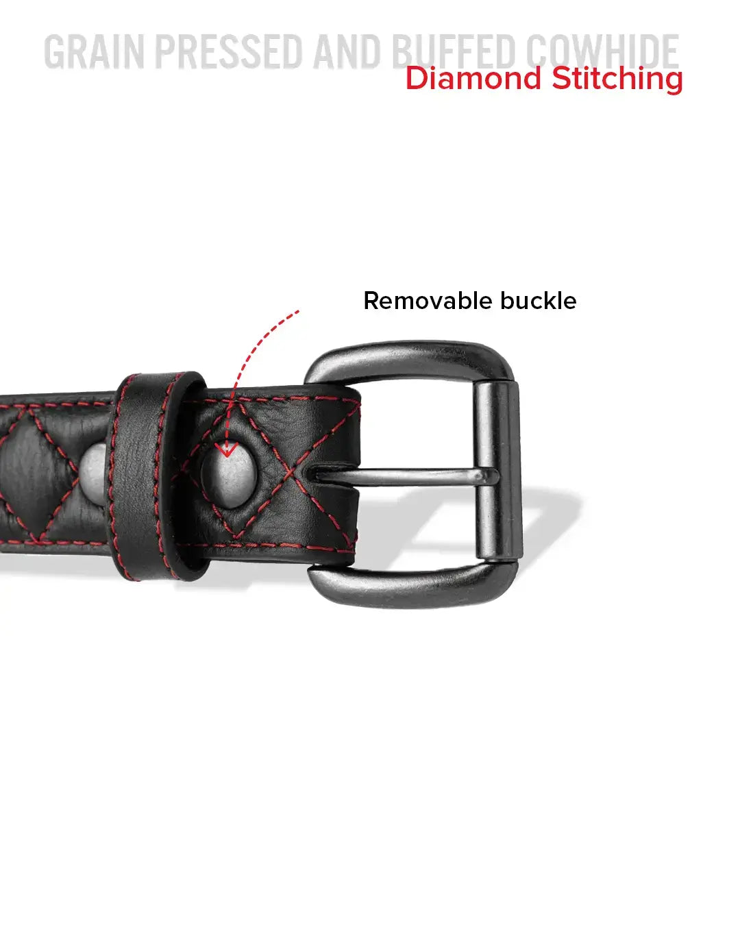 Diamond Quilted Leather Belt - First Manufacturing Company - Flyclothing LLC