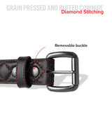 Diamond Quilted Leather Belt - First Manufacturing Company - Flyclothing LLC