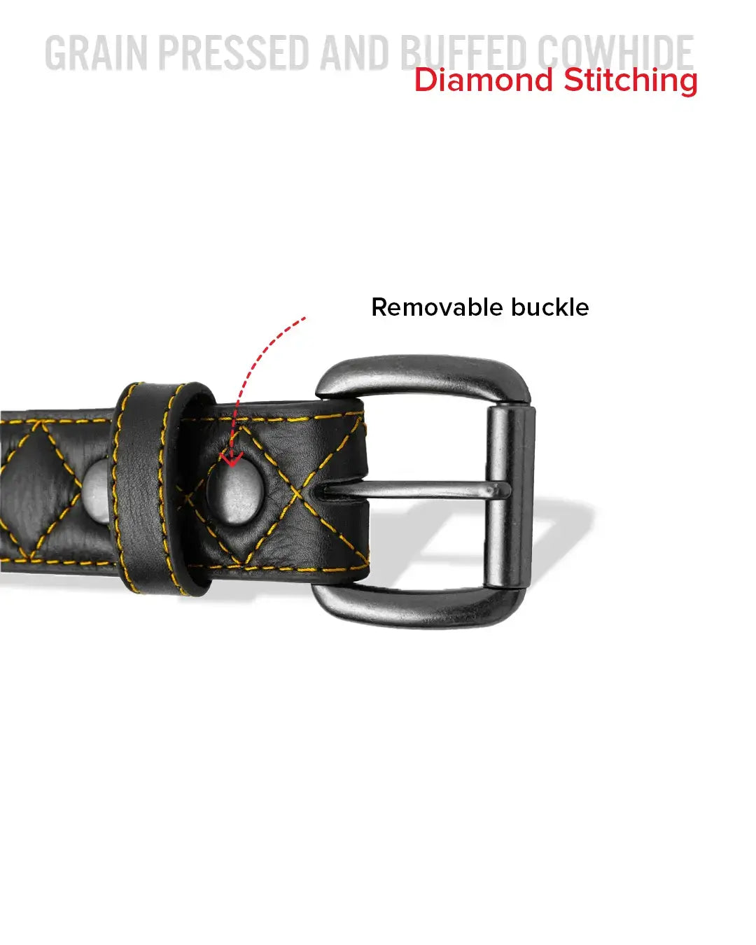 Diamond Quilted Leather Belt - First Manufacturing Company - Flyclothing LLC