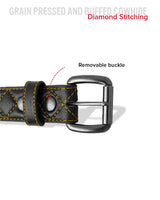 Diamond Quilted Leather Belt - First Manufacturing Company - Flyclothing LLC