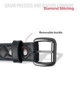 Diamond Quilted Leather Belt - First Manufacturing Company - Flyclothing LLC