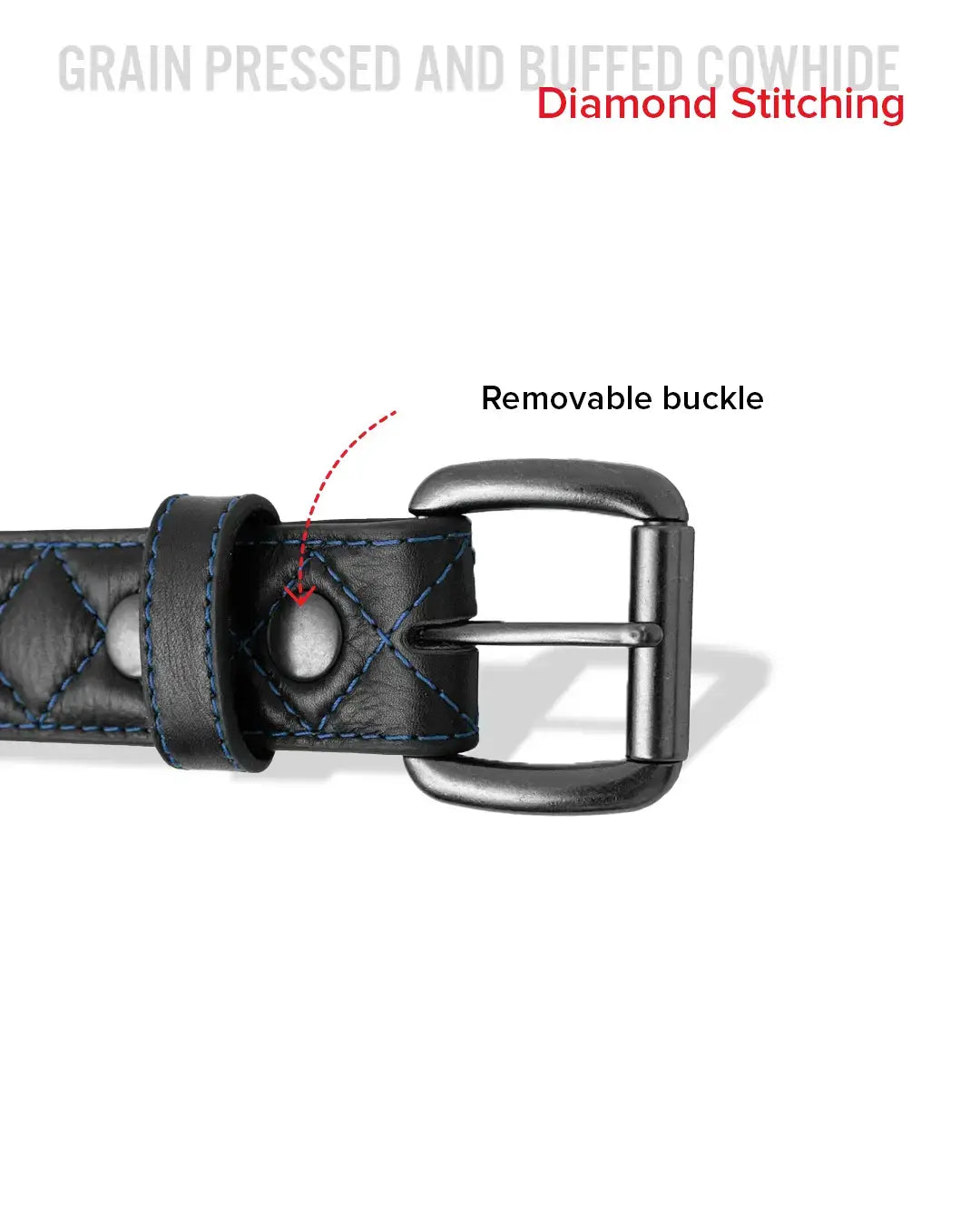 Diamond Quilted Leather Belt - First Manufacturing Company - Flyclothing LLC