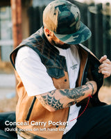 Hunt Club Motorcycle Leather Canvas Vest - First Manufacturing Company - Flyclothing LLC