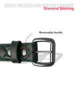 Diamond Quilted Leather Belt - First Manufacturing Company - Flyclothing LLC