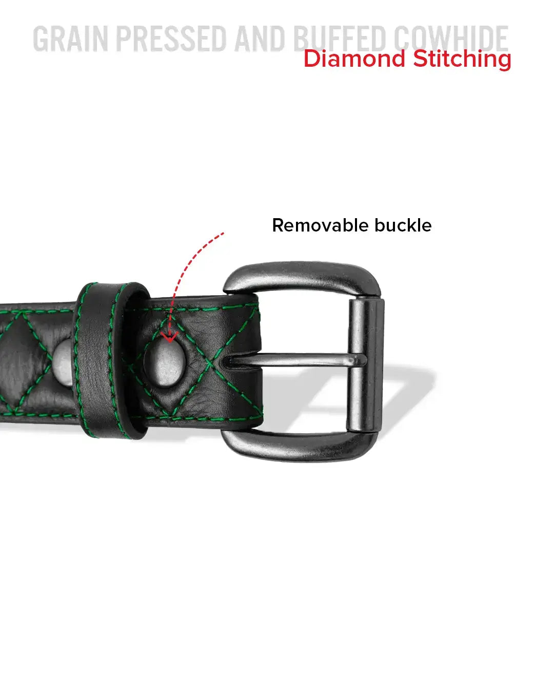 Diamond Quilted Leather Belt - First Manufacturing Company - Flyclothing LLC